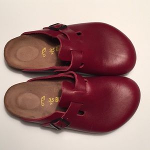 Birkenstock Leather Boston in Bordeaux NEW in box